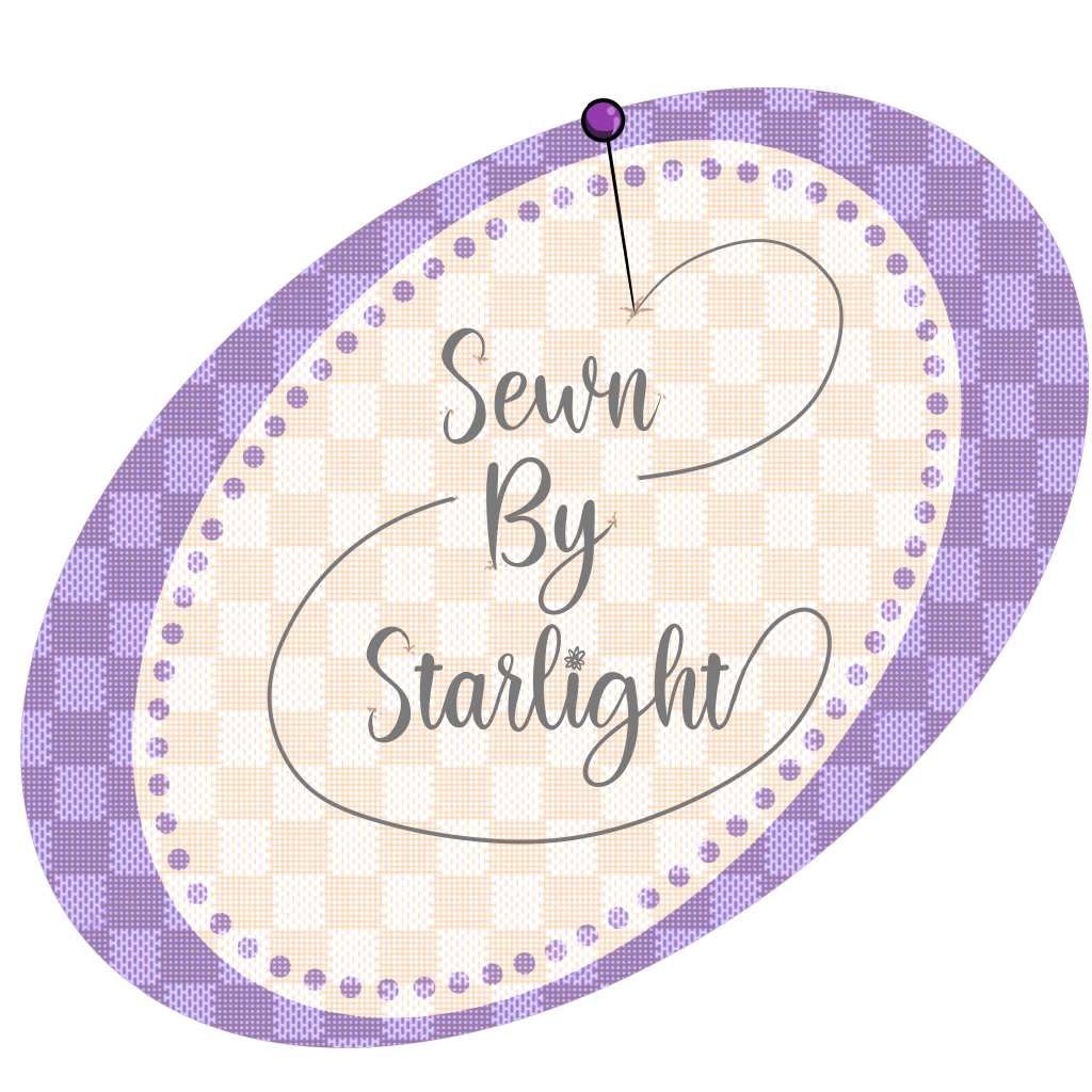 A logo for the etsy shop "Sewn by Starlight".